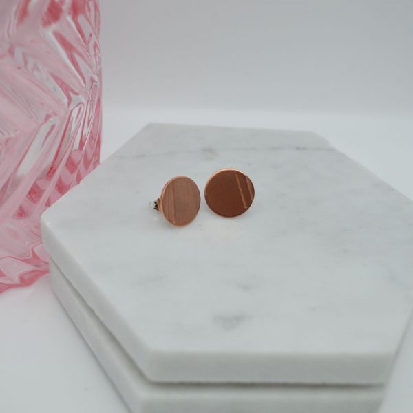 Copper Two Stripe Stud Earrings - Image 4
