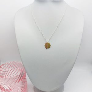 Brass Circle with Copper Stick Necklace