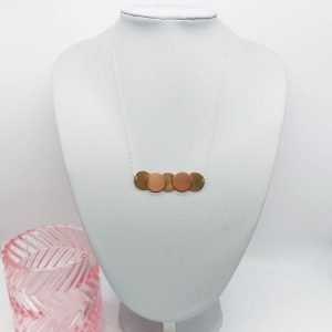 Brass and Copper Multi-Circle Horizontal Necklace