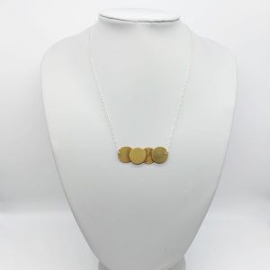 Brass Four Circle Horizontal Necklace